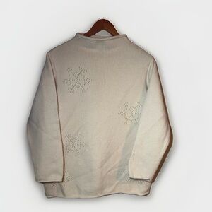 Women’s Petite Large Nordic Design Wool & Rabbit Hair Winter Sweater fits medium